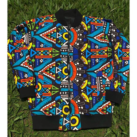 Ankara-Style Bomber Jacket - Adult Small 36” Chest - Picture 1 of 4